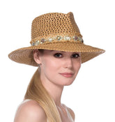 Sombrero Genuino de Diseñador Eric Javits NY - Ariela - Color Mix Natural.